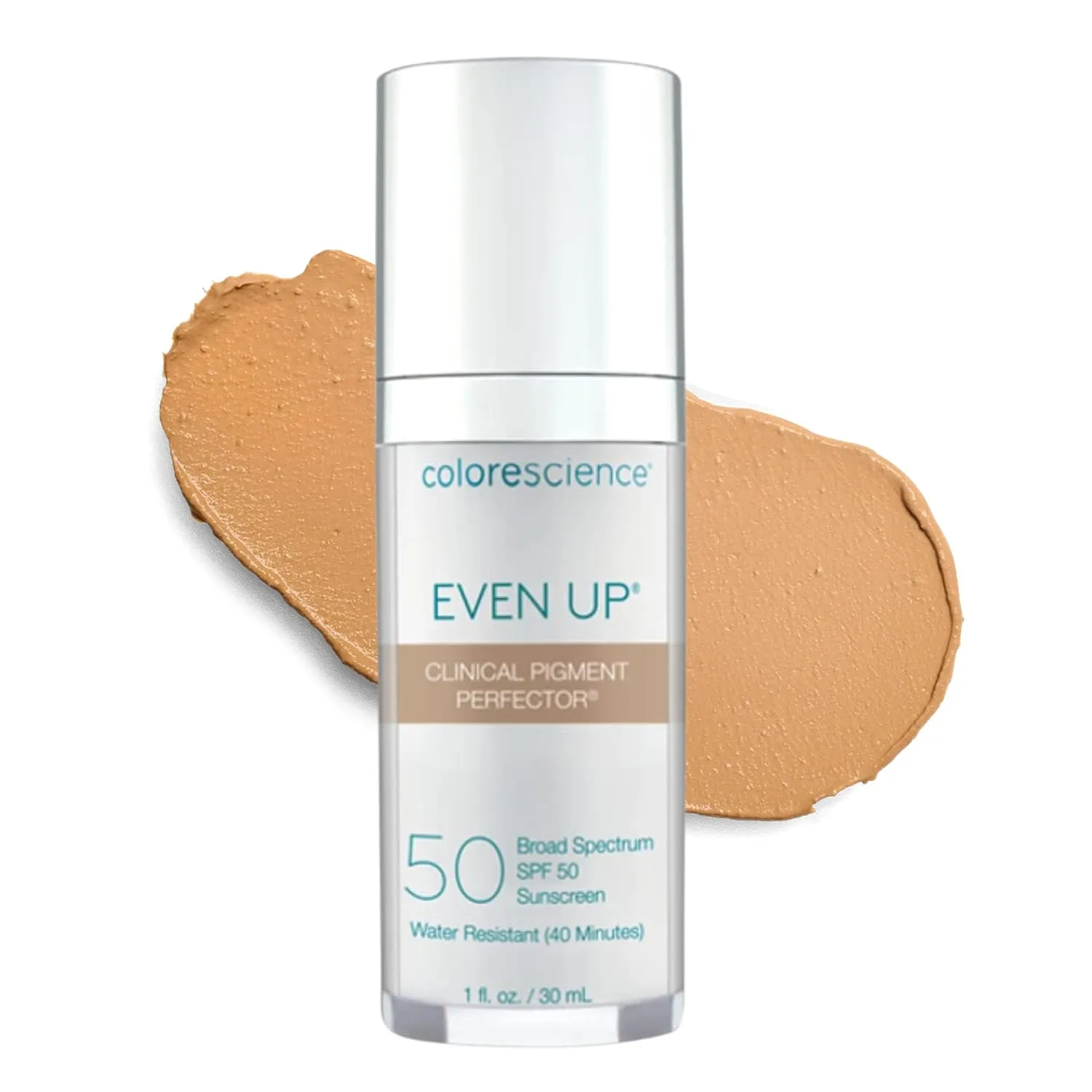 Colorescience Even Up Clinical Pigment Perfector, водостойкий минеральный солнцезащитный крем и праймер для лица, защита от УФ-излучения широкого спектра действия 50 SPF, 35 мл., brown