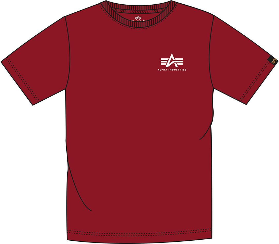 

Футболка Alpha Industries Basic T Small Logo, красно-белая