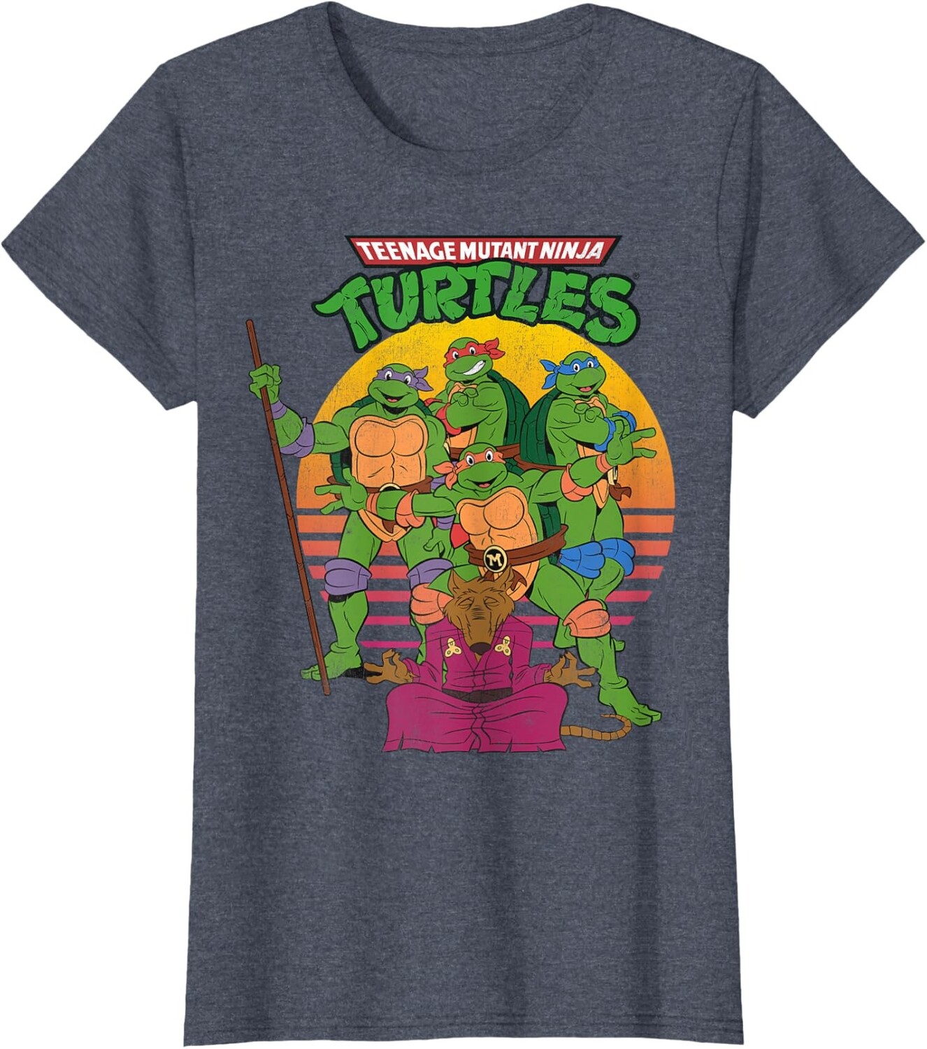 

Женская футболка Teenage Mutant Ninja Turtles Retro Sun Group, синий вереск