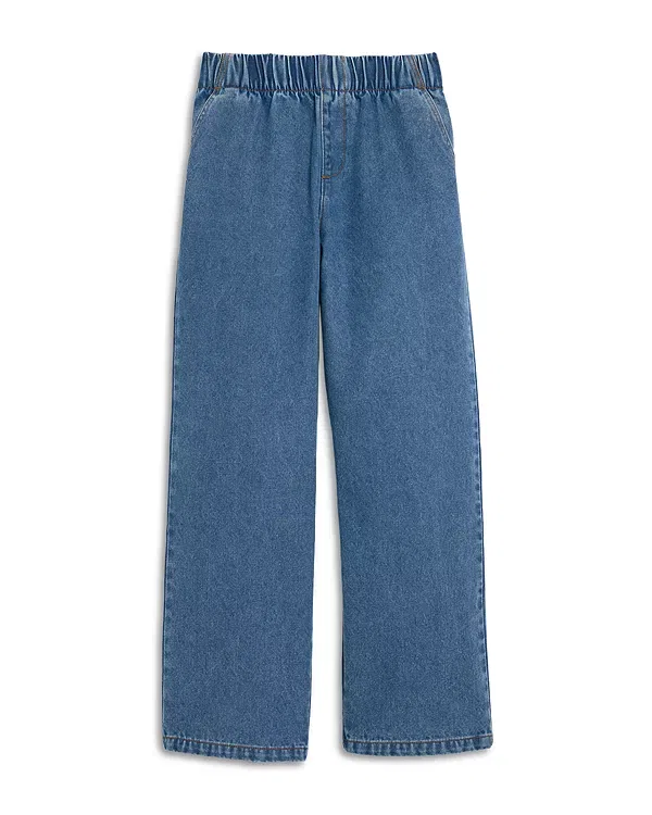Детские джинсы для девочек с высокой посадкой Wide Leg Jeans Aqua, Dark Wash
