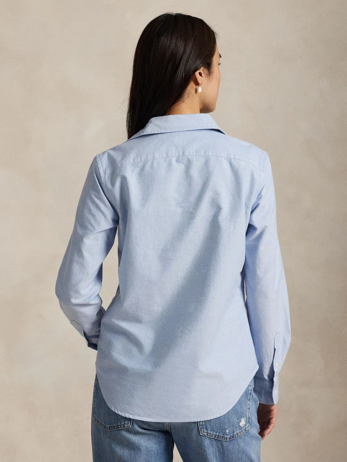 Рубашка Slim Fit, оксфордская Polo Ralph Lauren, синяя — фото 3