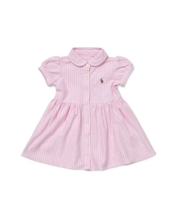 Платье-поло в полоску, Polo Ralph Lauren Children, розовый