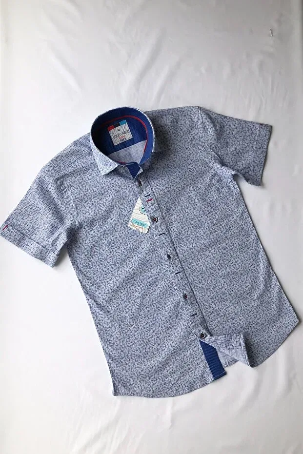 Детская рубашка для мальчиков с коротким рукавом Louis Kids, Navy Blue