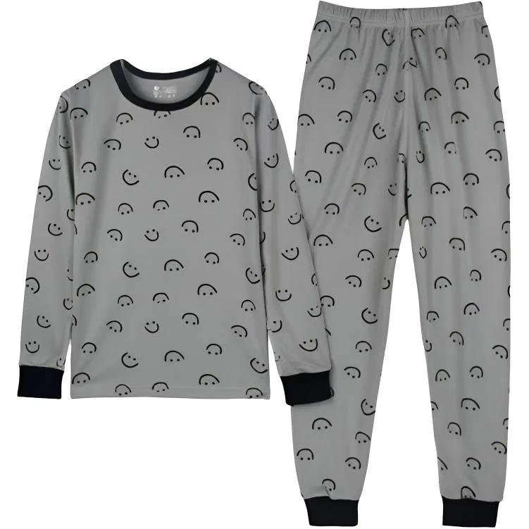 Детское термобелье с принтом Cotton Gene, Gray Smiley Face