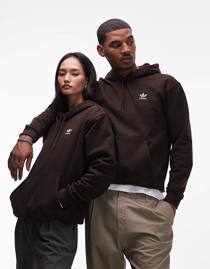 Худи Adidas Originals Essential свободного кроя, коричневый