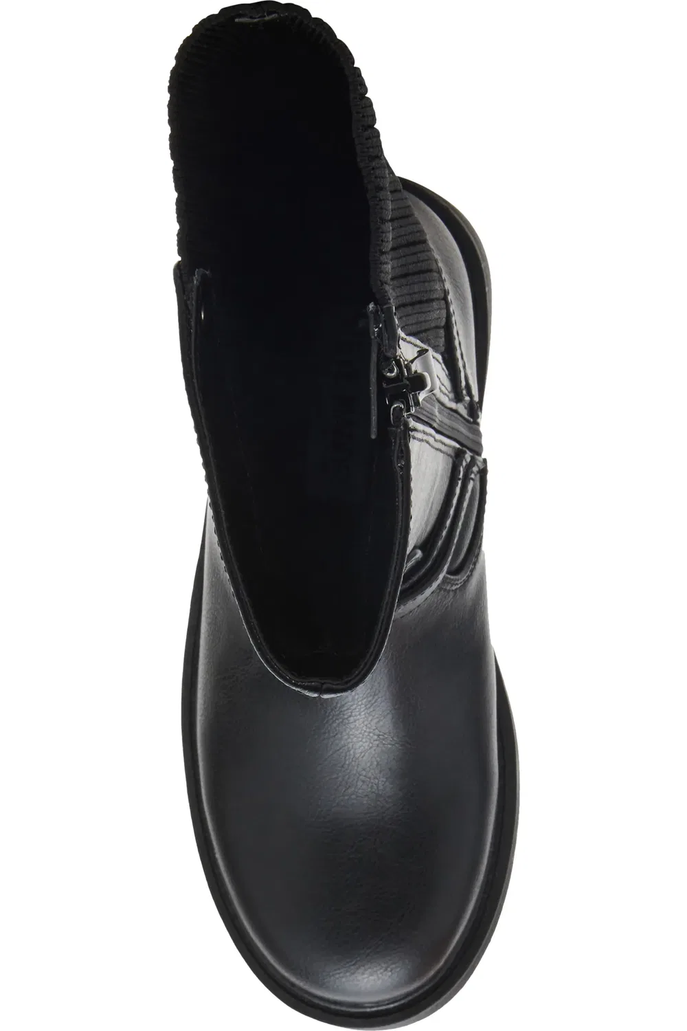 Детские ботинки из эко-кожи с трикотажным голенищем Renee Steve Madden, черный — фото 4