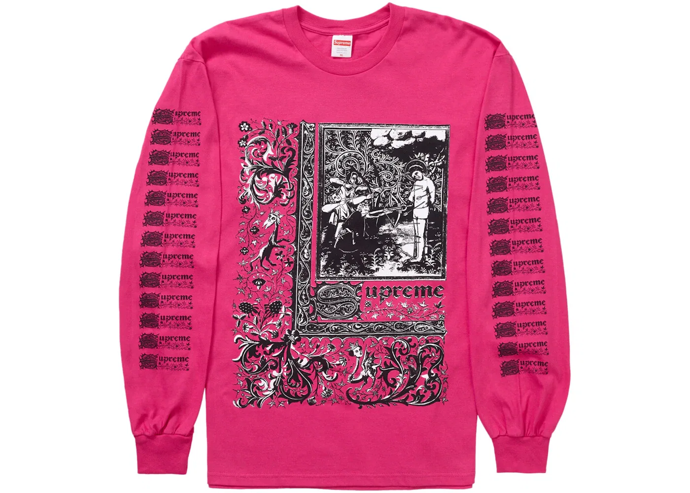 Мужская футболка с длинным рукавом Supreme Saint Sebastian L/S Tee, Pink