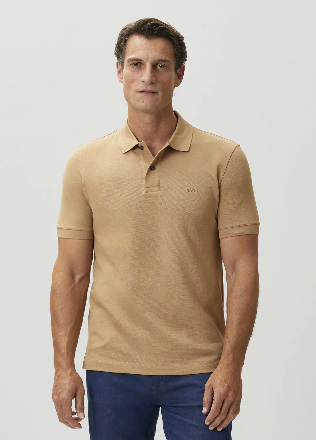 Поло Slim Fit Boss, бежевый — фото 3