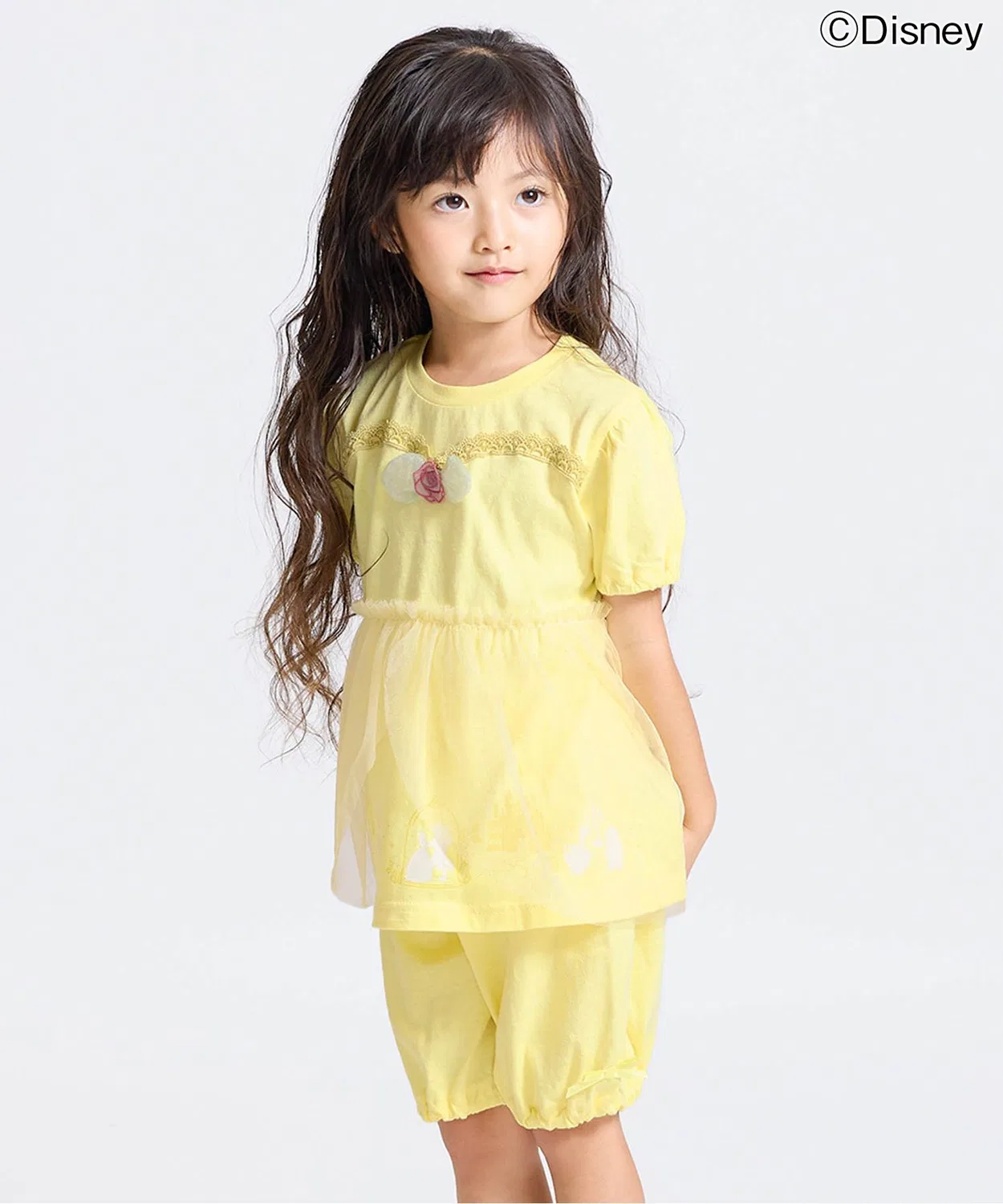 Детский комплект пижамы с принтом Disney Princess, модель Dress Up Set Disney, Yellow