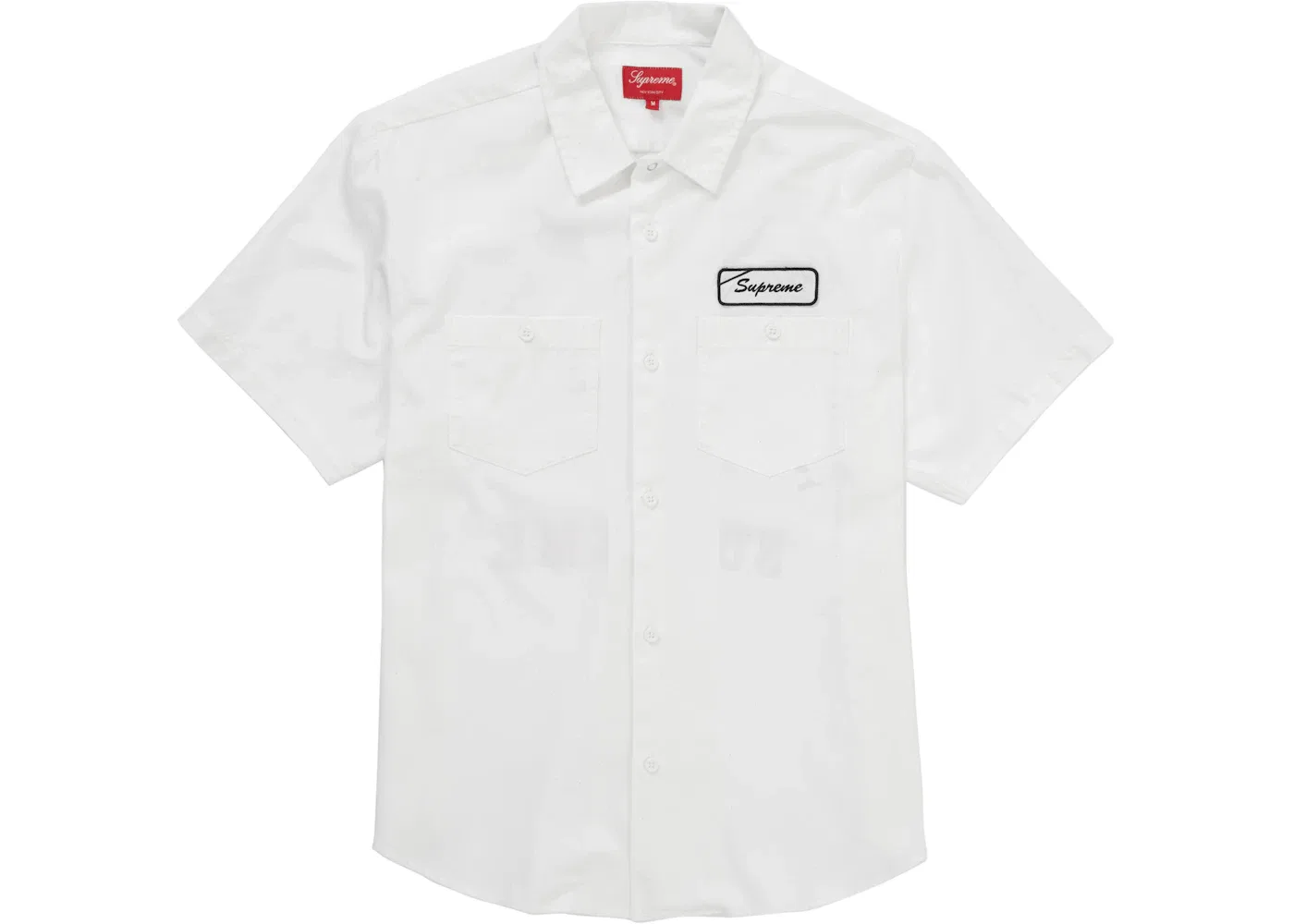 Мужская рубашка с коротким рукавом Supreme S/S Work Shirt, White — фото 2