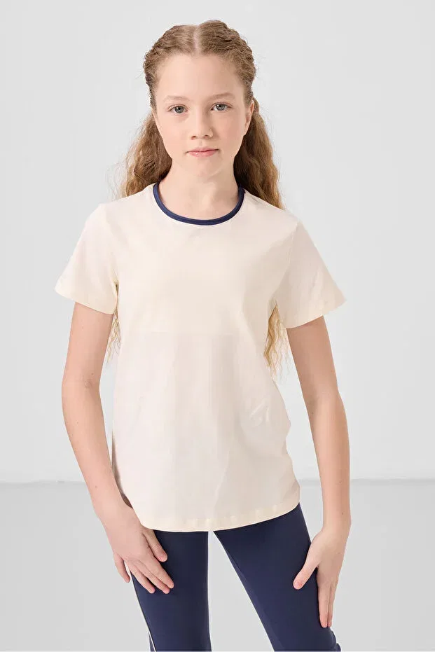 Детские леггинсы для девочек хлопковые Spanish Leg Tommy Life, Ecru/Indigo — фото 4