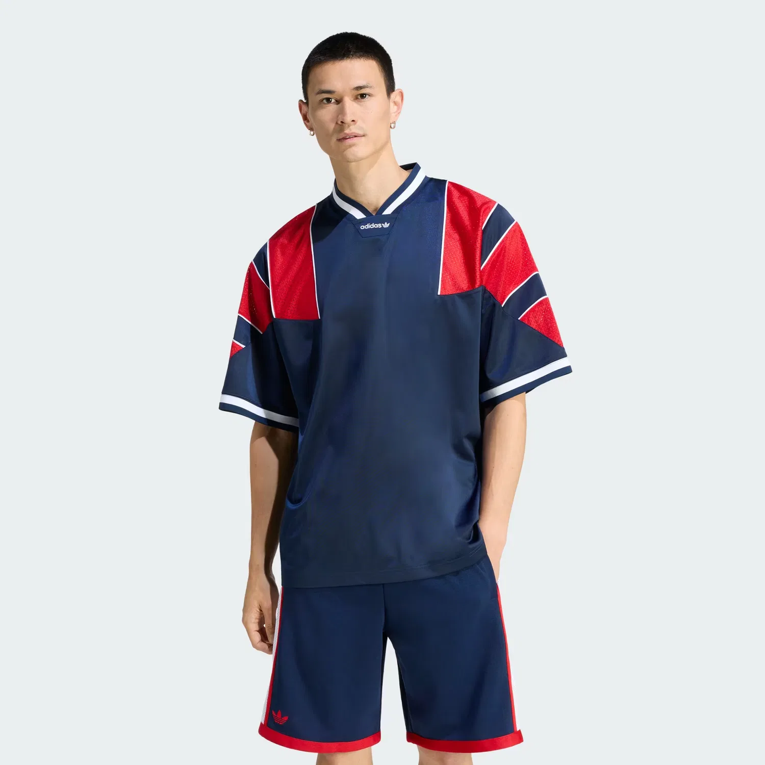 Мужская футболка-джерси свободного кроя Panel Jersey Adidas Originals, темно-синий