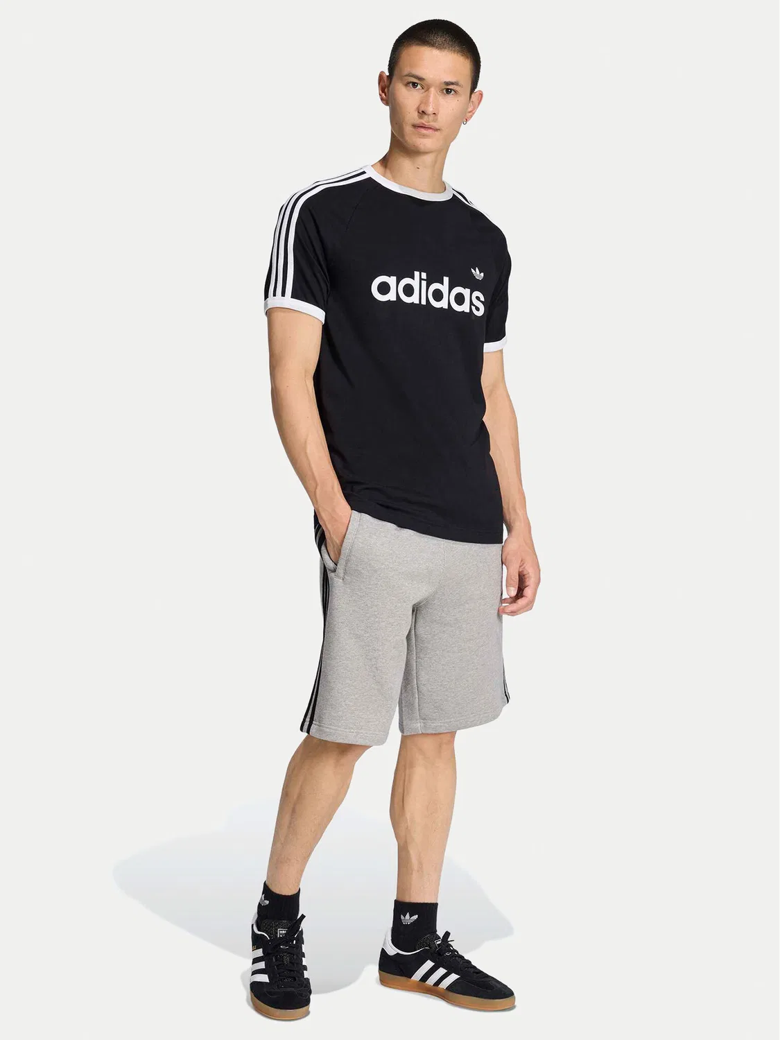 Мужские спортивные шорты стандартного кроя Adidas, серый — фото 2