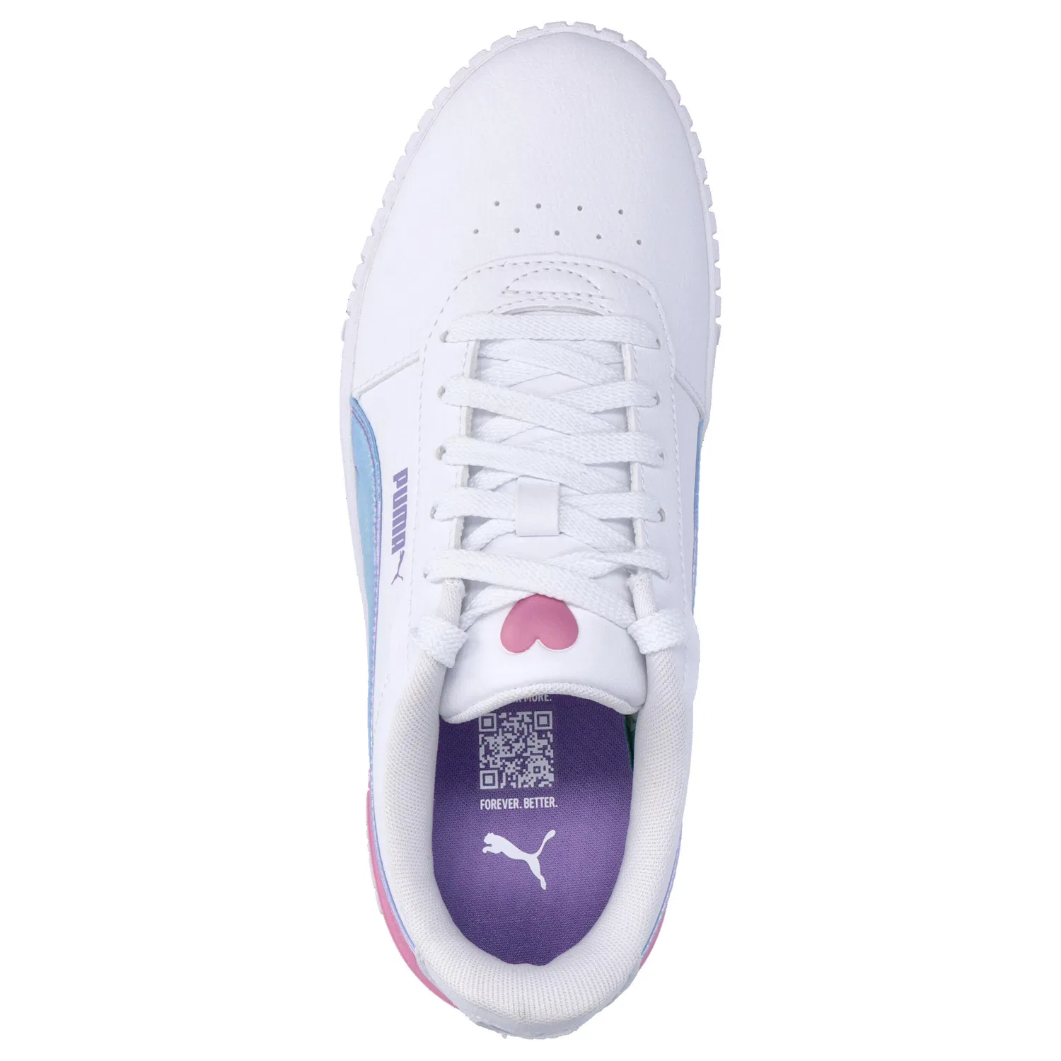 Детские кроссовки из экокожи Carina 2.0 Puma, Weiss Blau Rosa