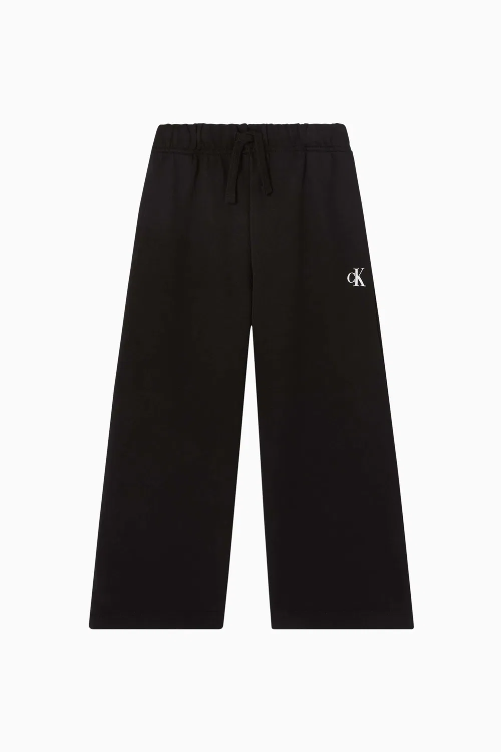 Широкие брюки из хлопка с логотипом Calvin Klein, черный