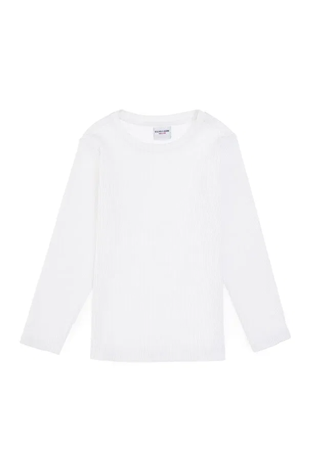 Детские свитшот для девочек с длинным рукавом U.S. Polo Assn., White — фото 4