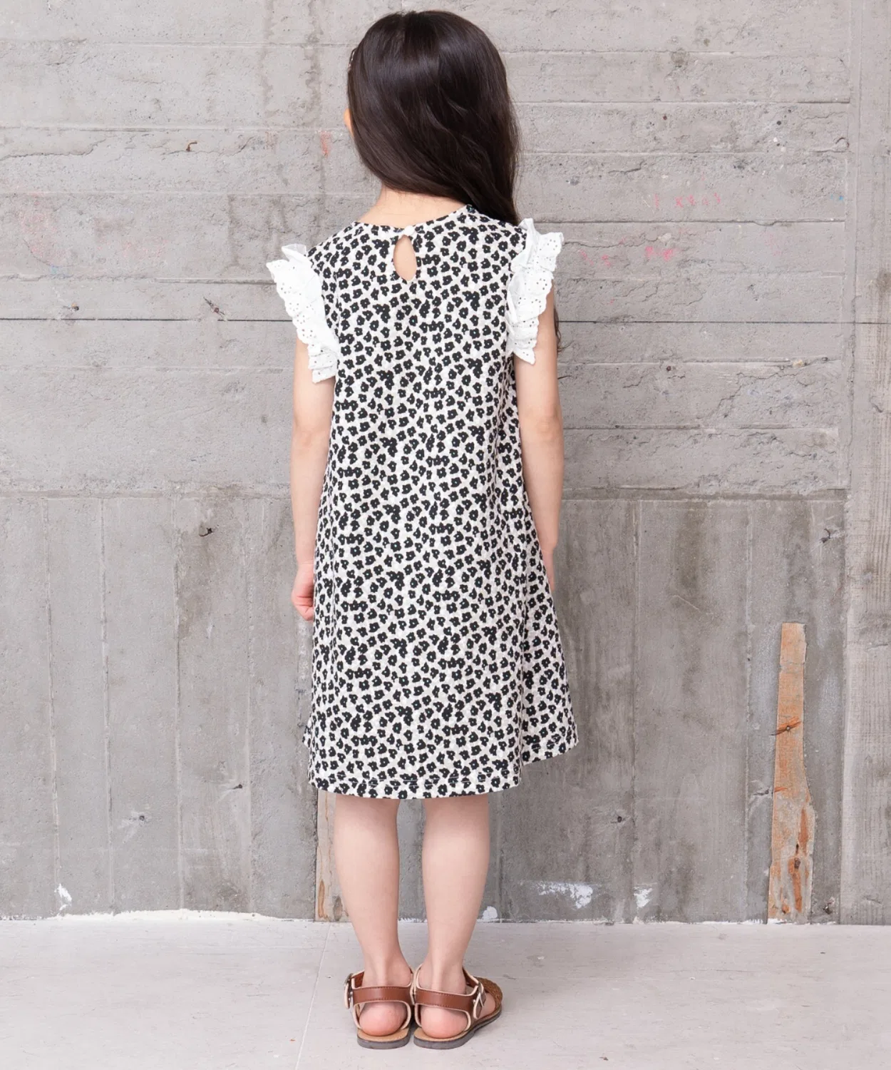 Детское платье с цветочным принтом, модель Flower Print RAGMART, Off White — фото 4