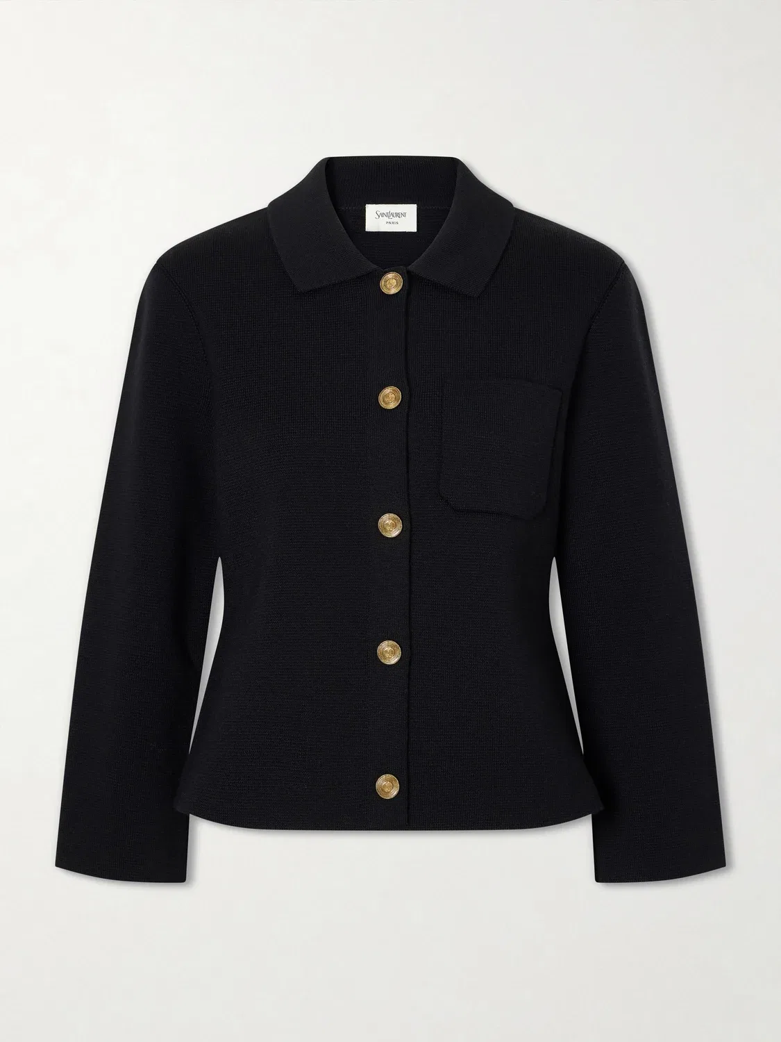 Шерстяная эффектная куртка SAINT LAURENT, черный