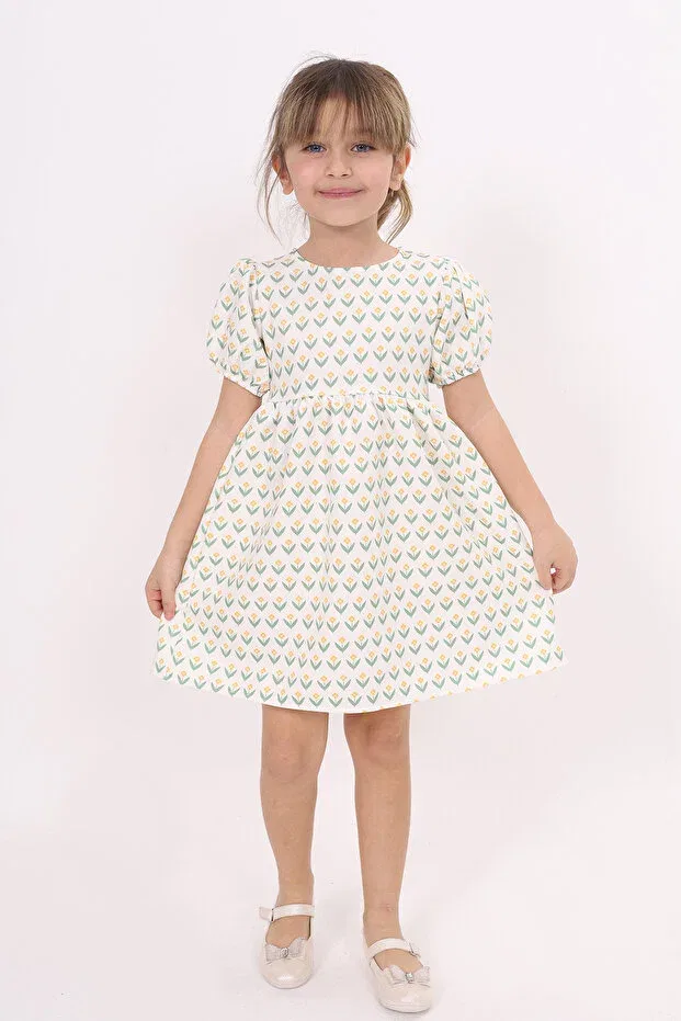 Детское платье для девочек с принтом Tulip Print Toontoy, Sarı
