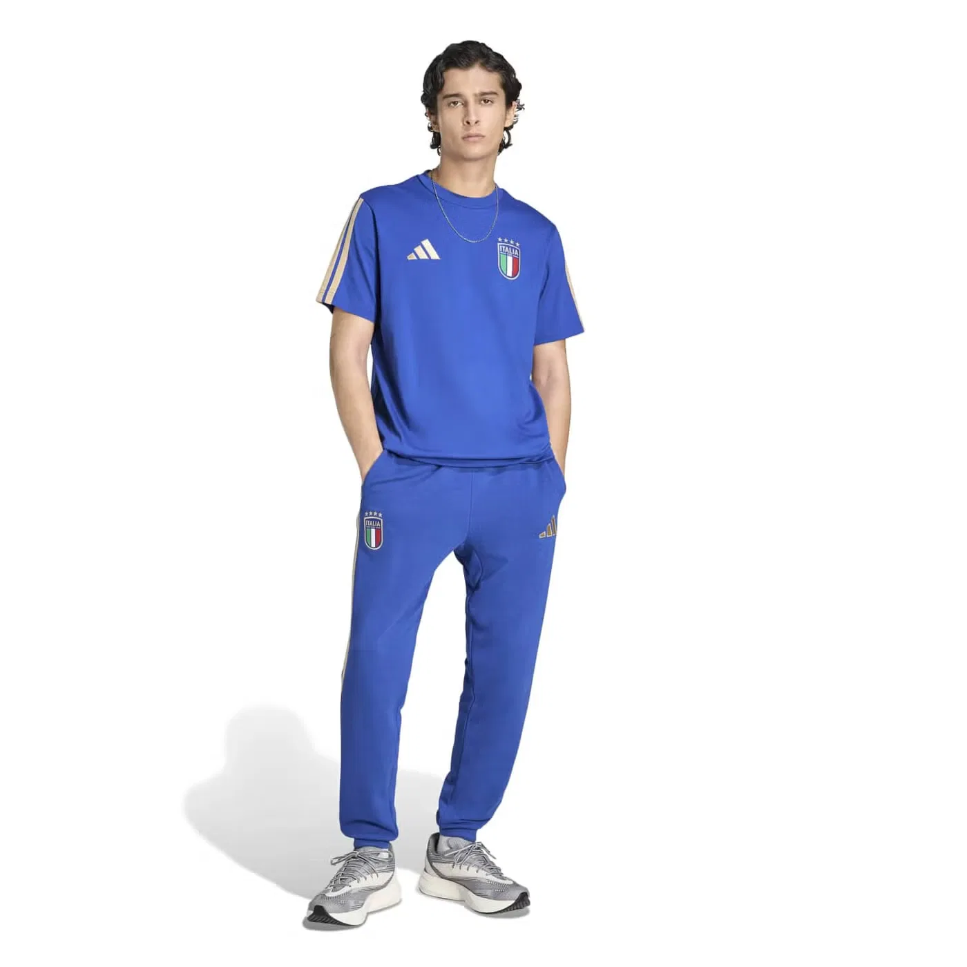 Брюки с обновленной посадкой Italy DNA Adidas, синий — фото 4