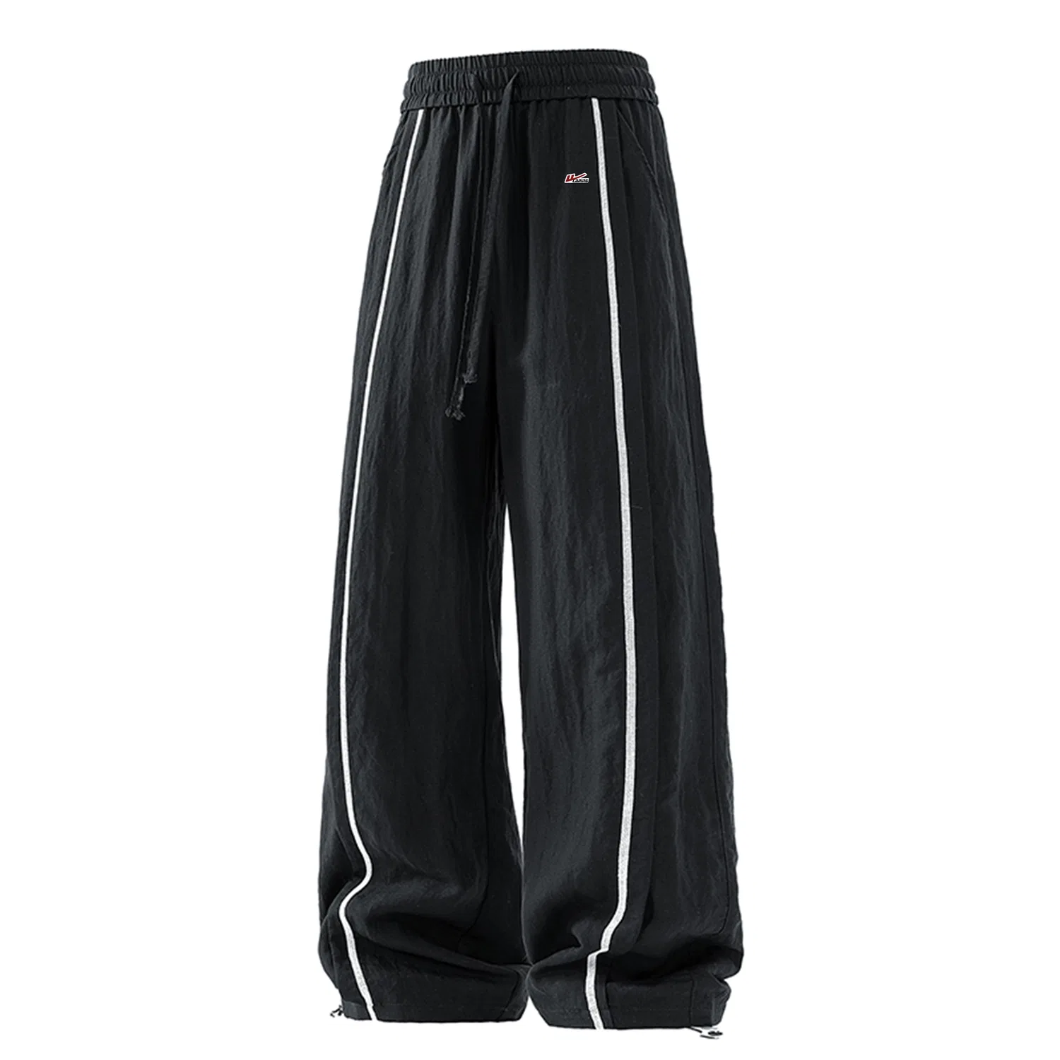 Женские брюки повседневные тонкие прямого кроя Casual Pants WARRIOR, Obsidian Black (DIY Badge)