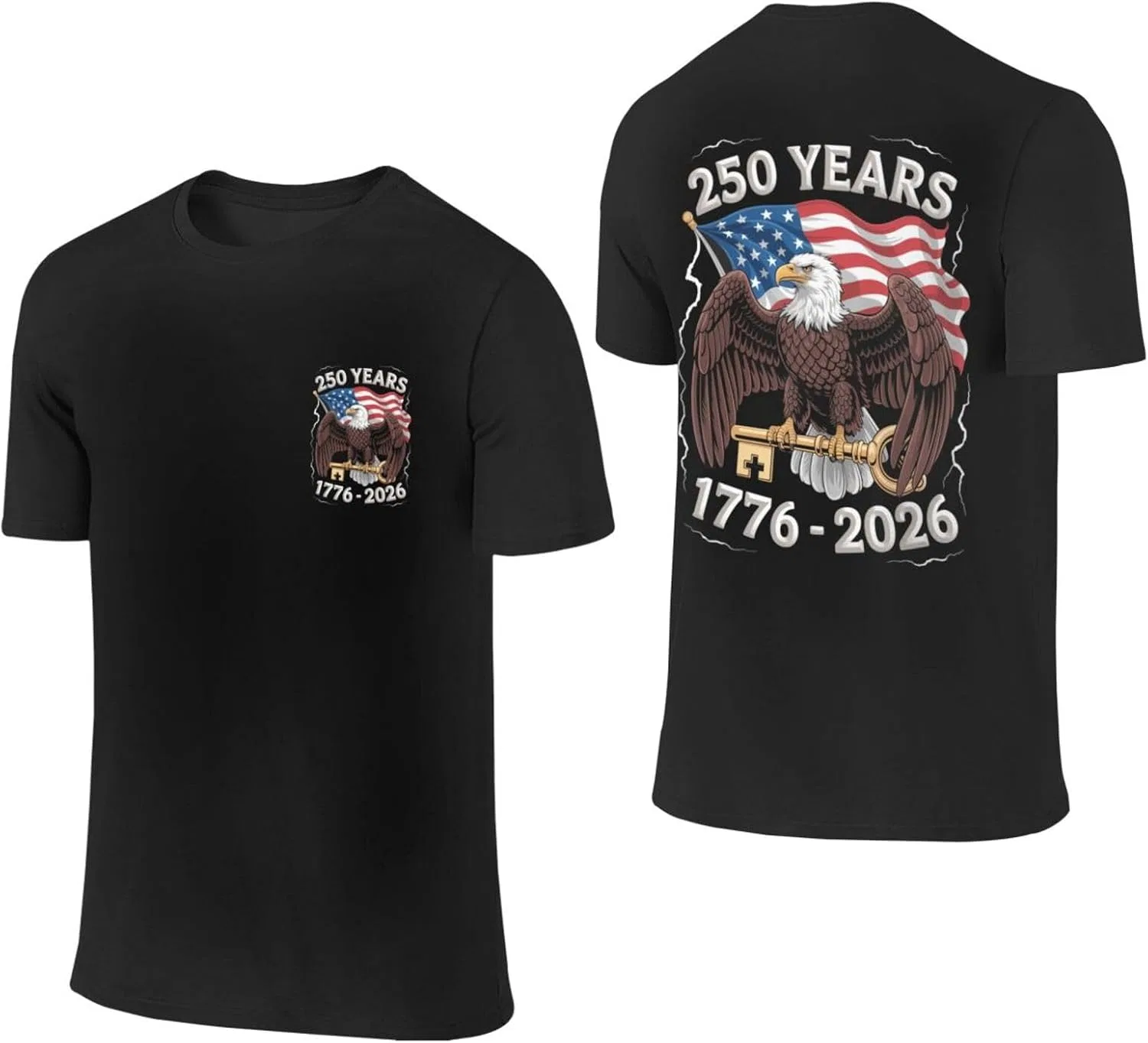 Мужская футболка с принтом 250th Anniversary Top, чёрный