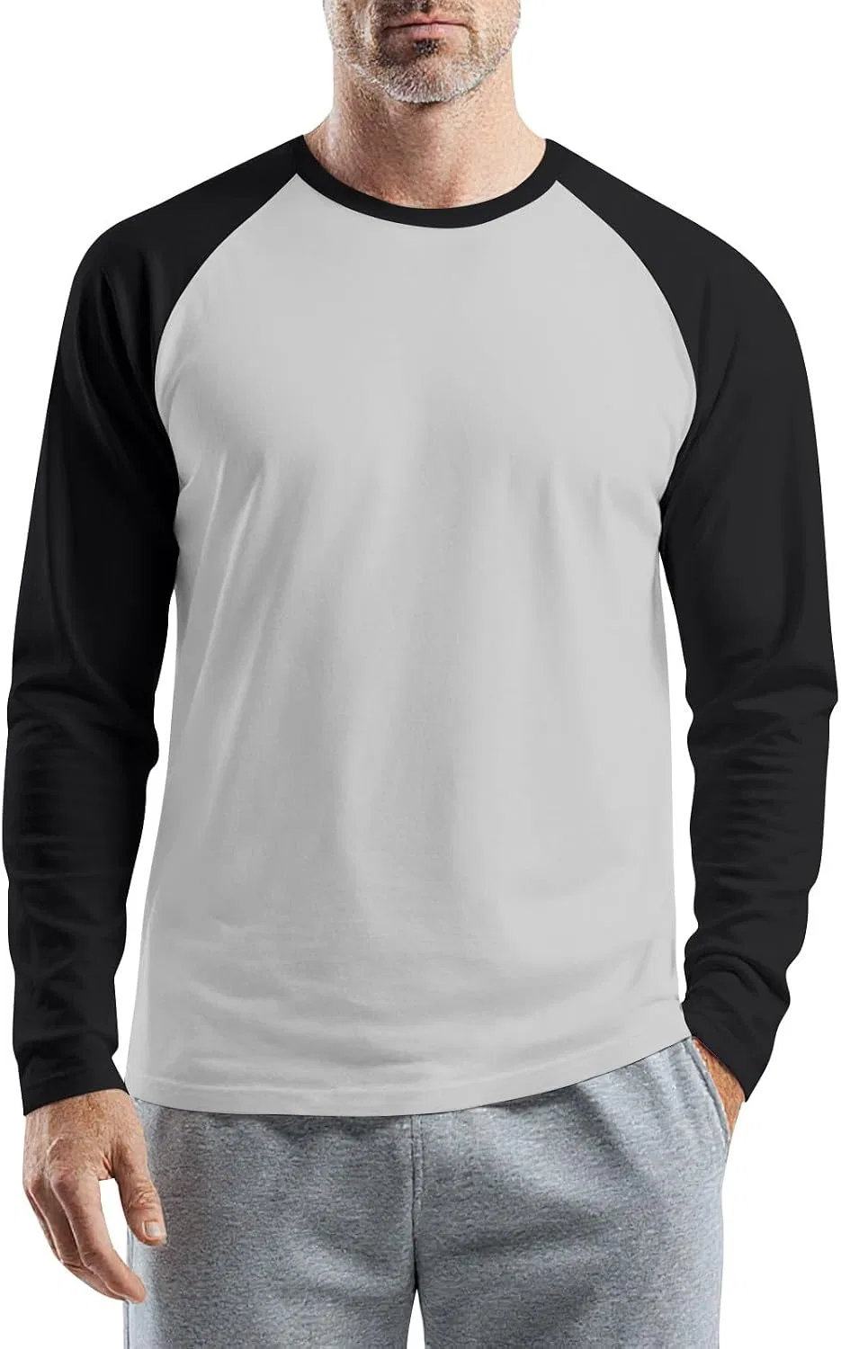 Мужская длинная футболка с круглым вырезом, M-3XL, Black