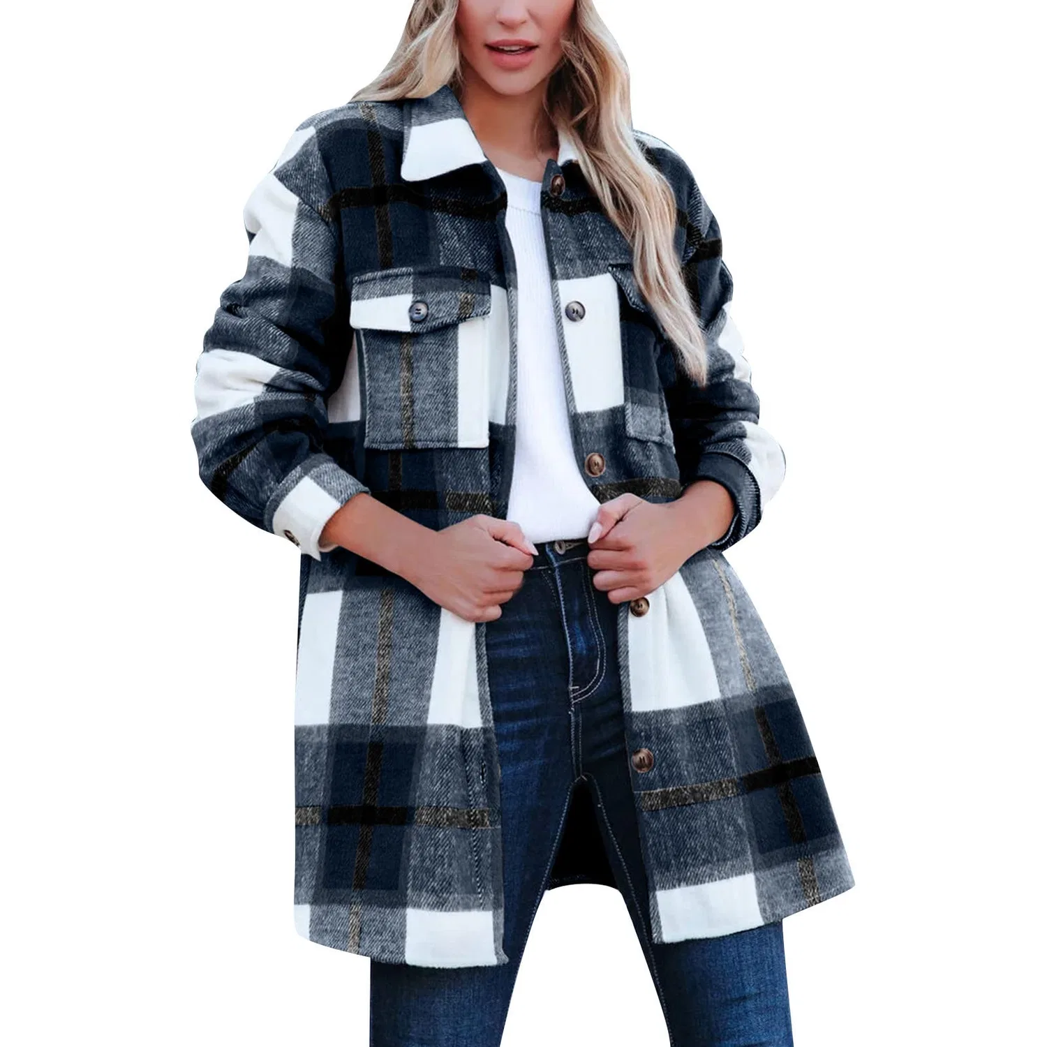 Женское зимнее пальто с принтом Vintage Cardigan, Marine-4