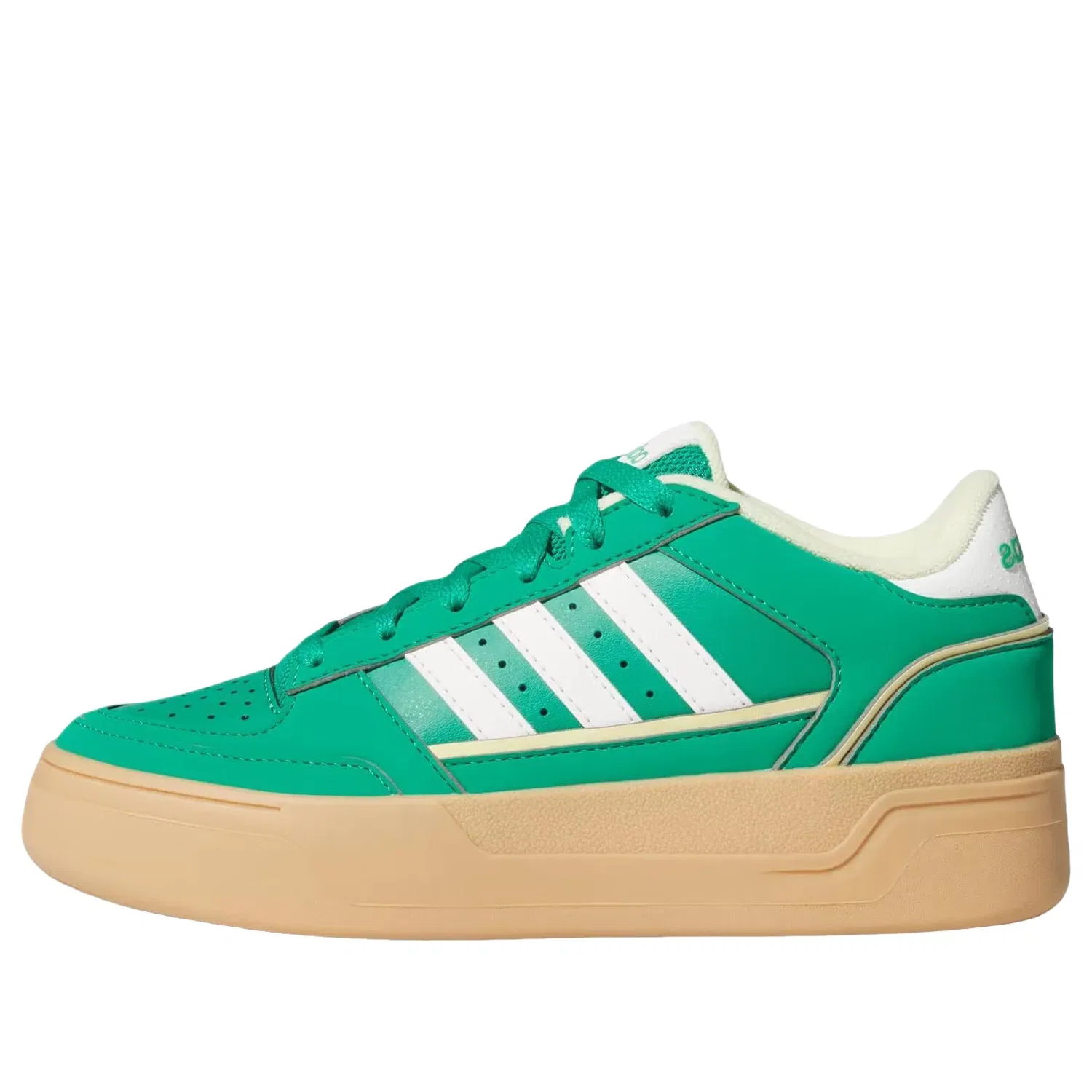 Детские кроссовки с кожаным верхом Adidas Turnaround Court Green White, зеленый