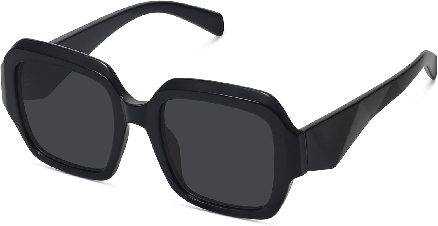 

Большие квадратные солнцезащитные очки для женщин, модные поляризованные солнцезащитные очки в стиле ретро, ​​роскошные большие солнцезащитные очки UV400 FZN803 Fozono, Black / Grey