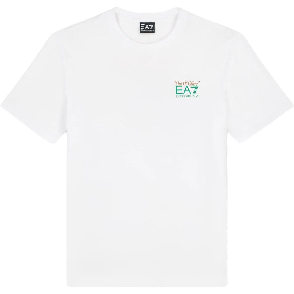 Футболка с круглым вырезом, прямая посадка, Emporio Armani, White