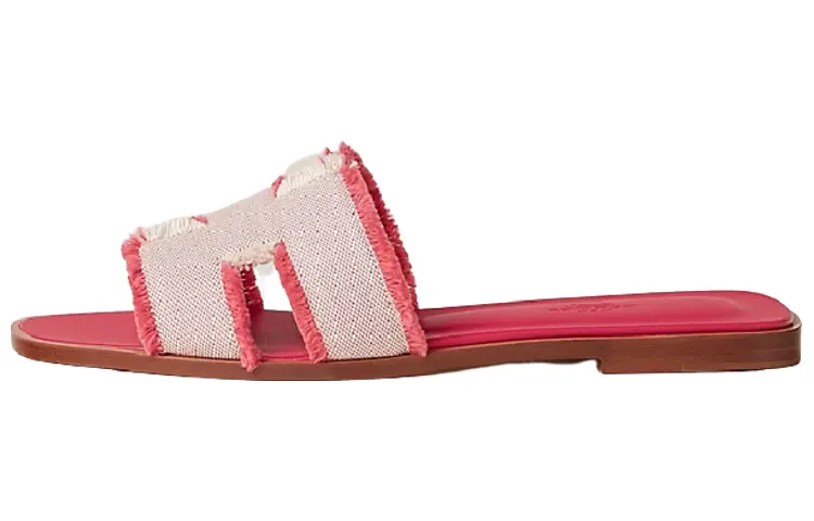 Сандалии Hermès Oran Frambroise Canvas, розовый / белый
