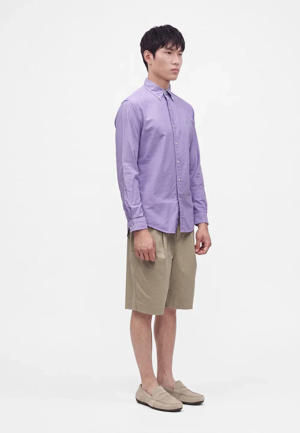 Рубашка-Оксфорд, сшитая на заказ, окрашенная в готовом виде Polo Ralph Lauren, Wisteria — фото 4