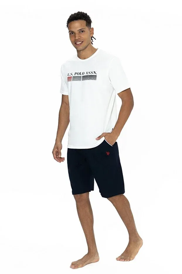 Мужской комплект пижамы с коротким рукавом U.S. Polo Assn., Ecru — фото 2