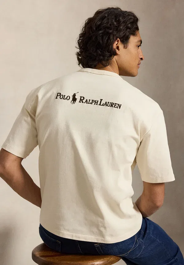Футболка хлопковая Relaxed fit logo jersey t-shirt Polo Ralph Lauren, кремовый