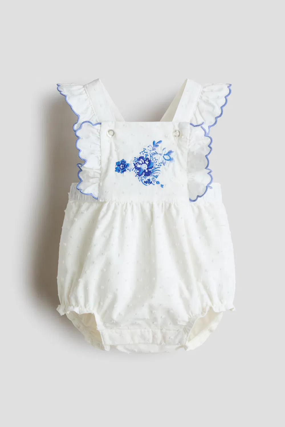 Хлопковый комбинезон с оборками Laura Ashley H&M, Weiß/Geblümt