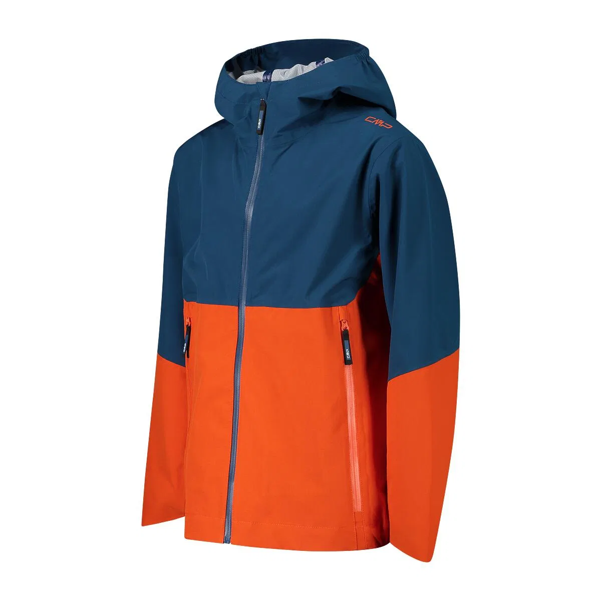 Детская куртка для мальчиков с капюшоном Kid Jacket Fix Hood Cmp, Orange / Dunkelblau / Mediterranes Blau — фото 3