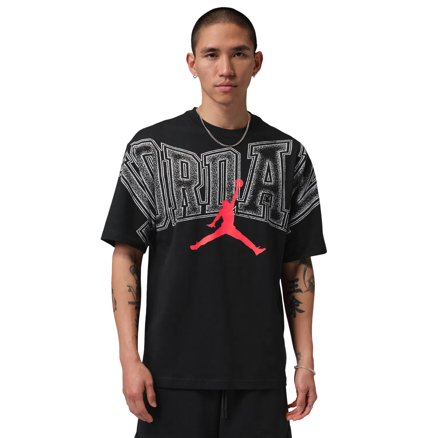 Мужская футболка с коротким рукавом с принтом Jordan New Stretch Gfx SS Crew Jordan, Black — фото 4