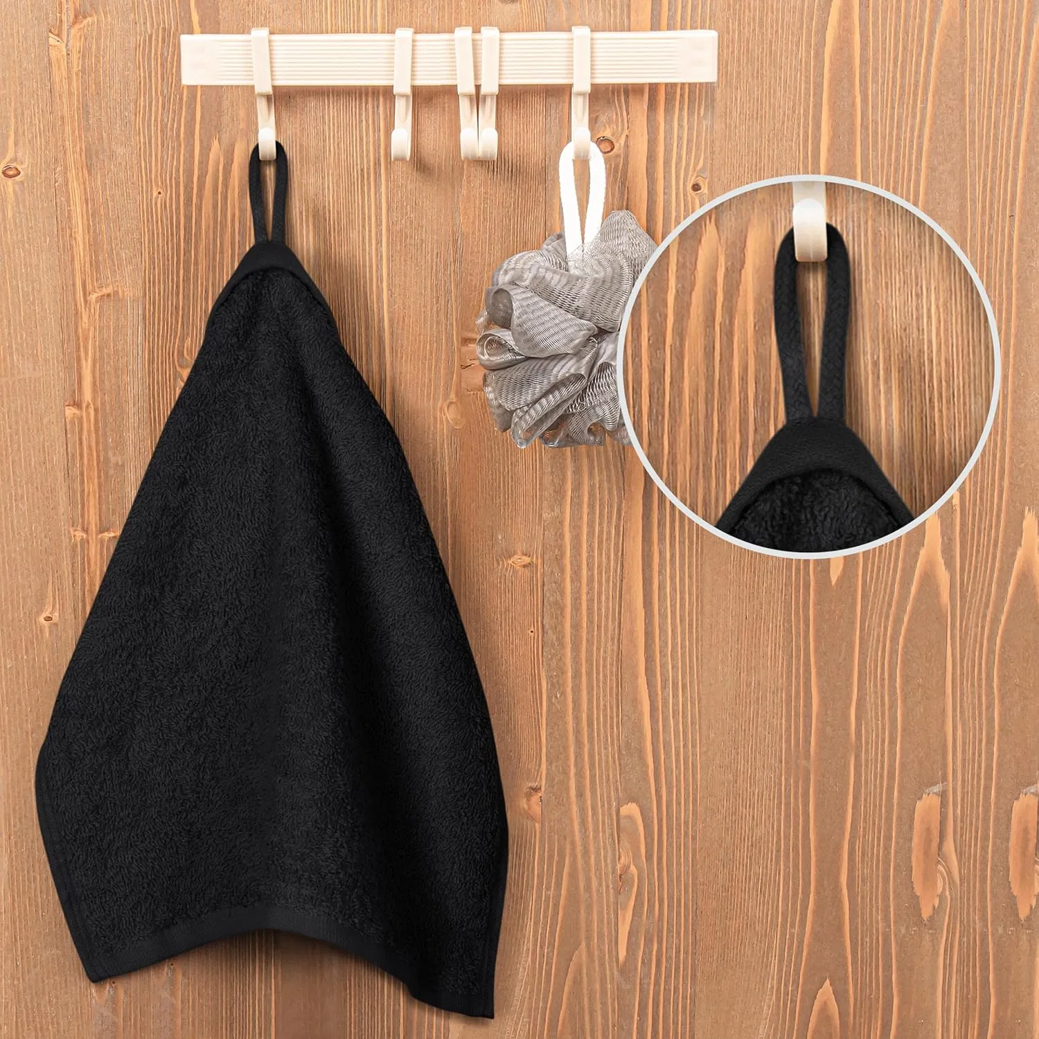 Набор Washcloth, 60 шт, Utopia Towels, 30x30 см, Black — фото 2
