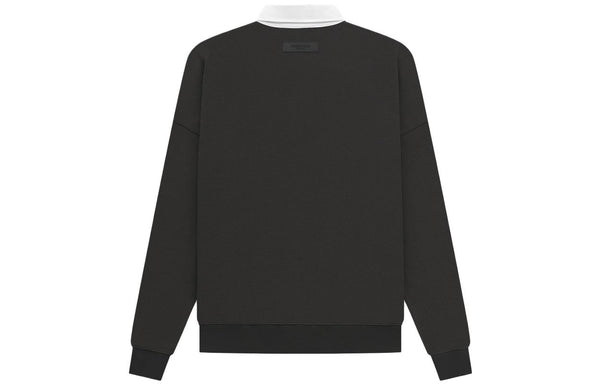 Рубашка ss23 waffle long sleeve polo shirt 'off-black' Fear Of God Essentials, черный — фото 3