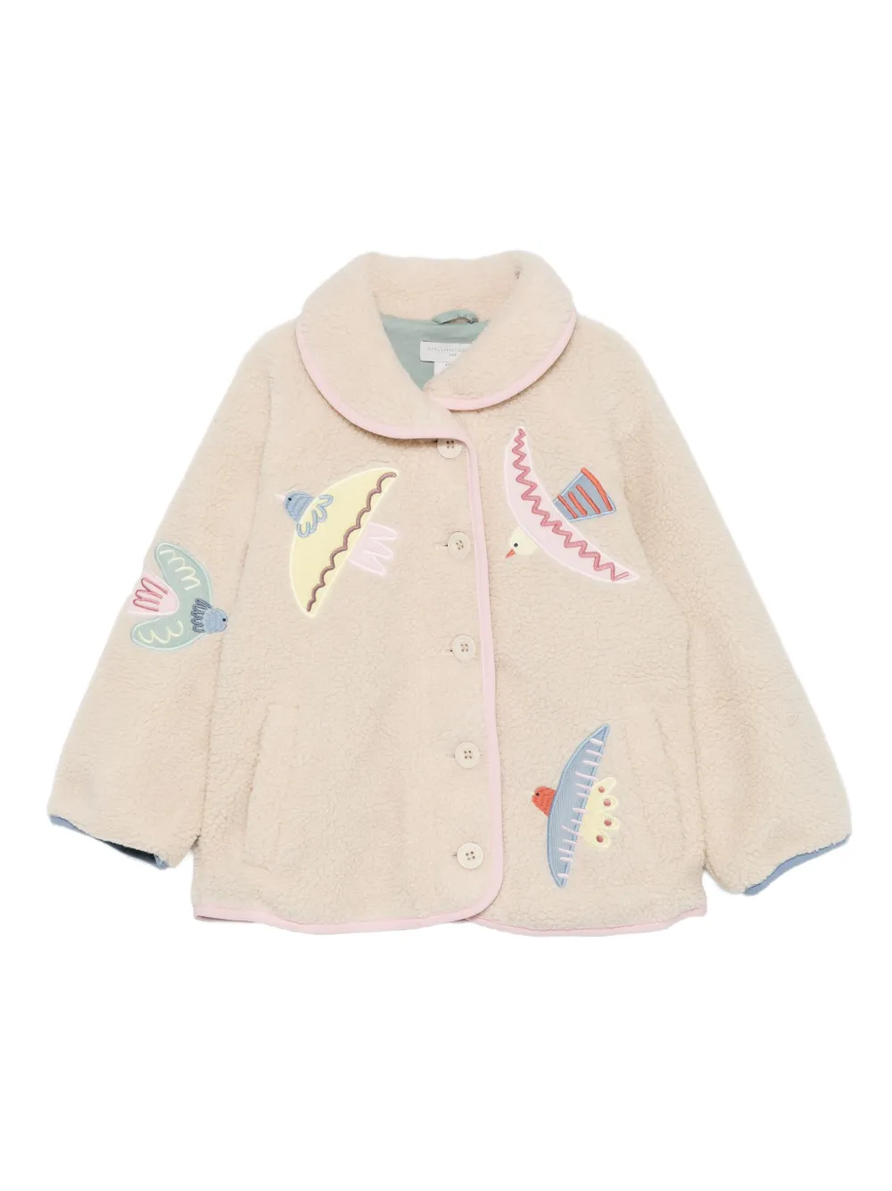 

Флисовая куртка с вышивкой Stella McCartney Kids, нейтральный