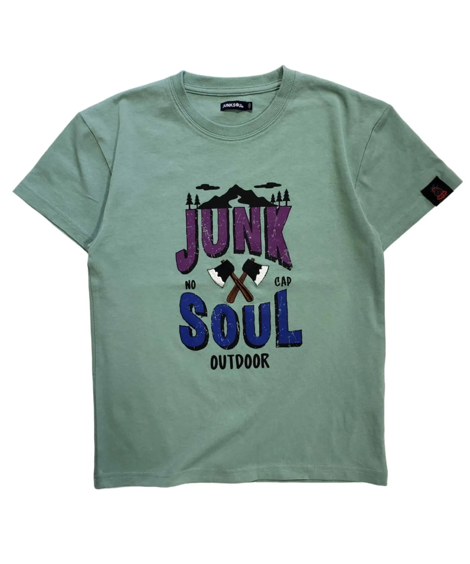 Детская футболка с принтом #YOLO из 100% хлопка JUNKSOUL M4 тёмно-синяя — фото 2