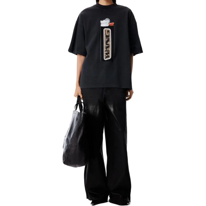 Alexander Wang Футболка Women's Washed Black Crew Neck — фото 3