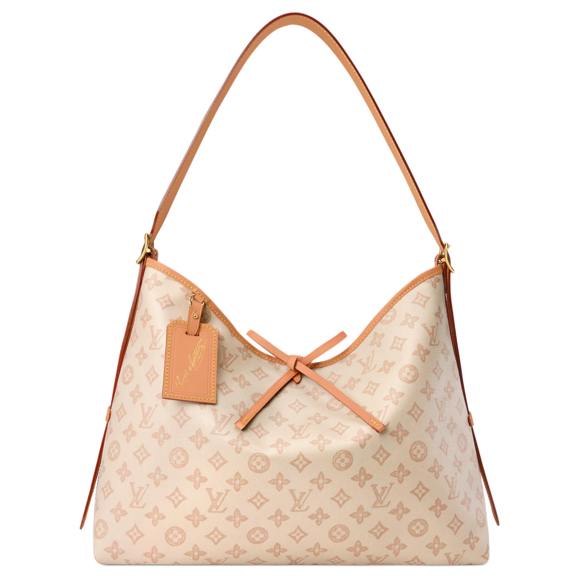 

LOUIS VUITTON Сумка кроссбоди Carryall Coated Canvas, средняя женская сумка через плечо бежевая