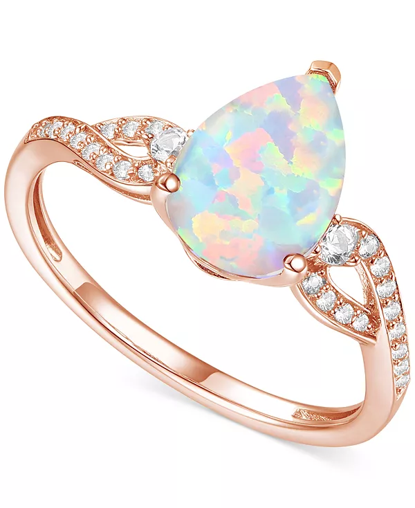 

Кольцо с аметистом (1-3/4 карата tw) и выращенным в лаборатории белым сапфиром (1/6 карата tw) из стерлингового серебра с покрытием из 14-каратного золота (также с другими драгоценными камнями) Macy'S, opal