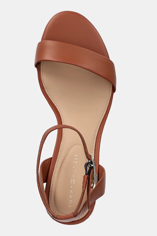 Кожаные сандалии Leather Ankle Strap Espad Sandal Tommy Hilfiger, коричневый — фото 4