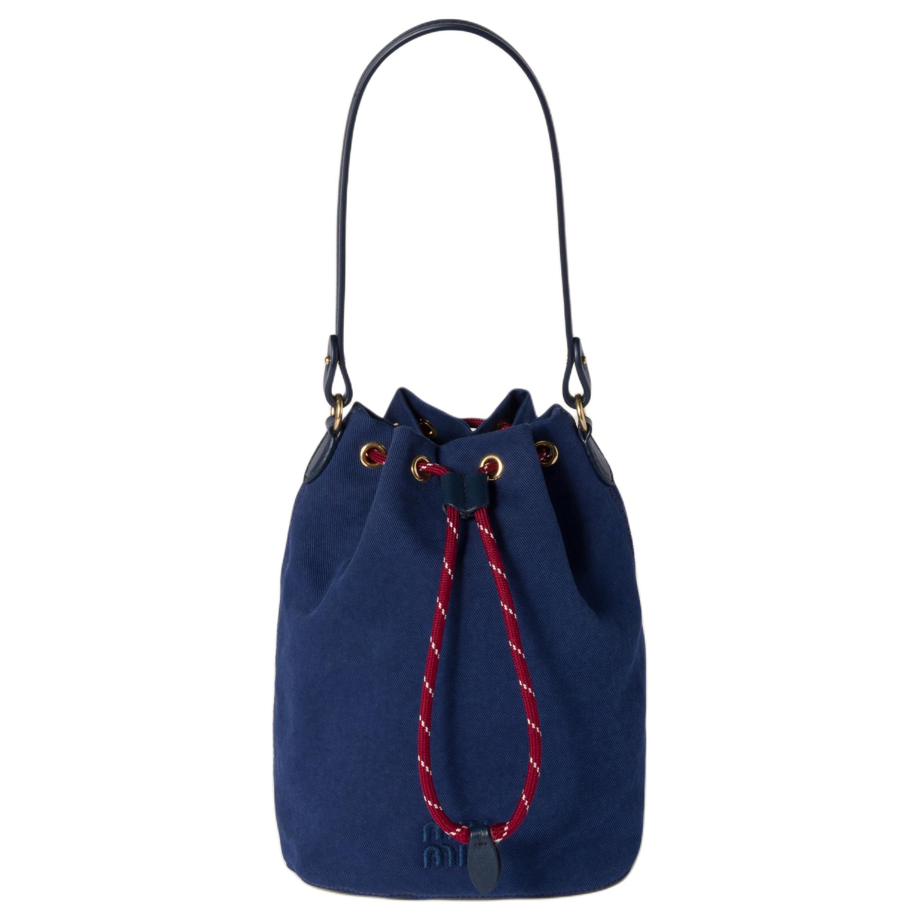 

MIU MIU Хлопковая ведро сумка через плечо кроссбоди клатч женская индиго