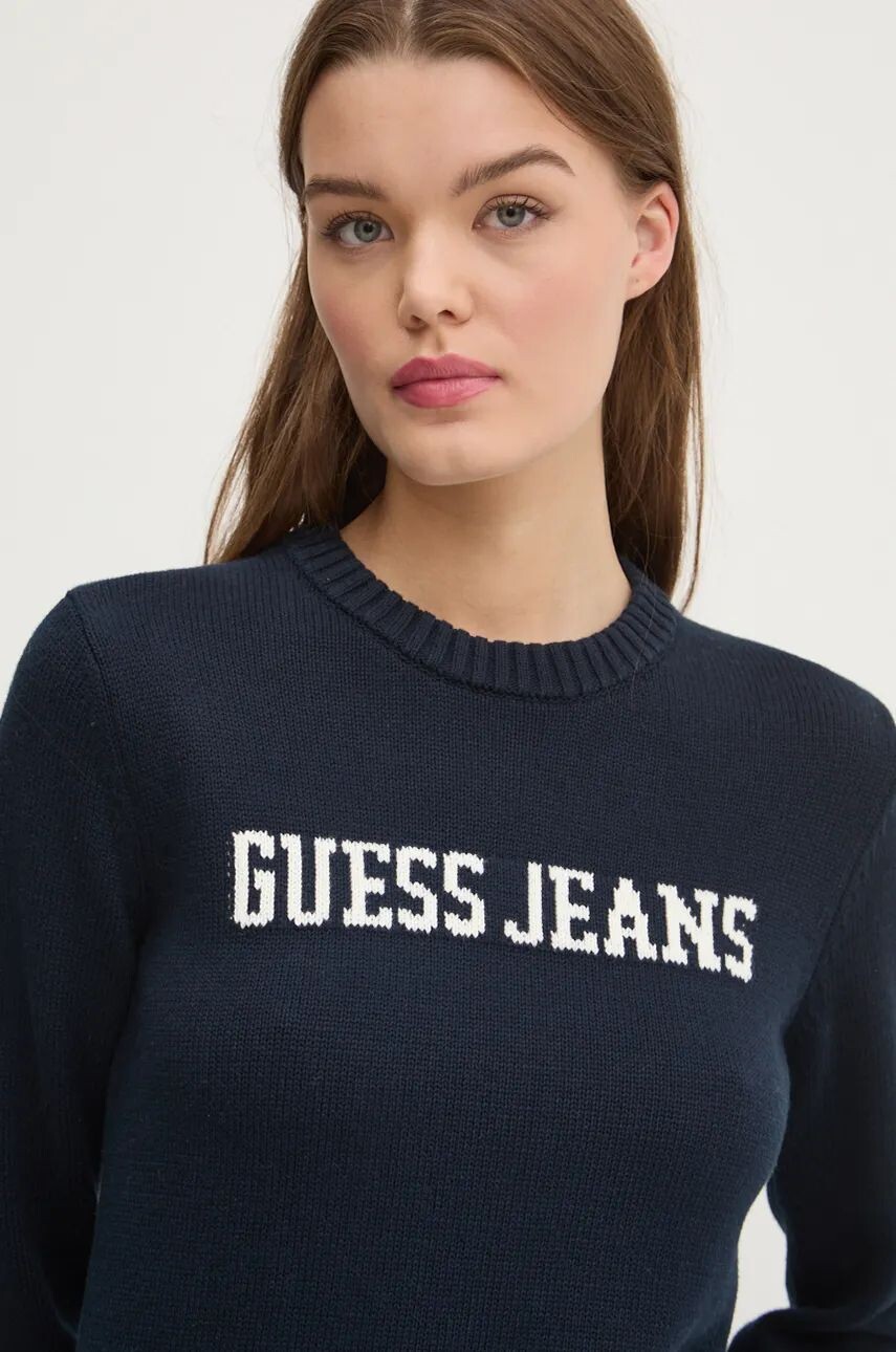 

Хлопковый свитер Guess Jeans, темно-синий