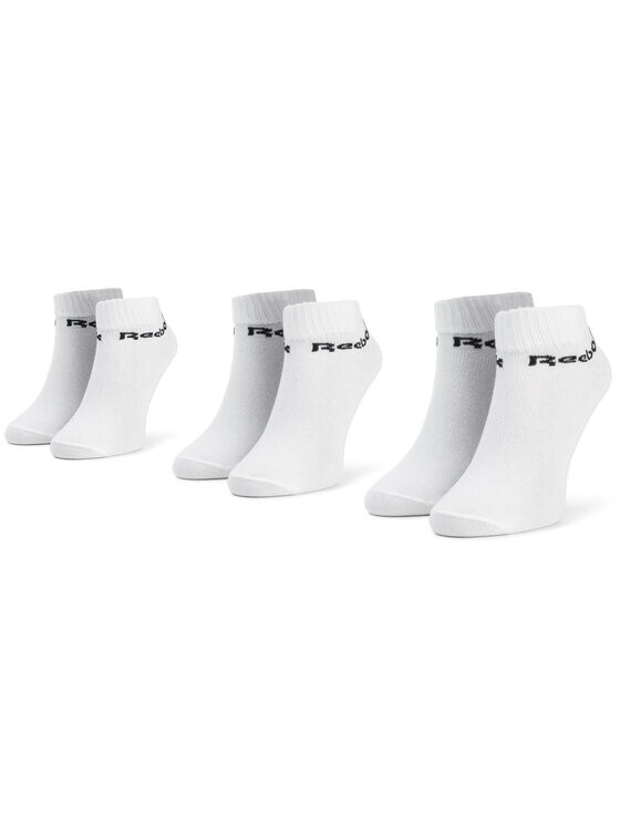 

Комплект из 3 низких носков унисекс Reebok, белый