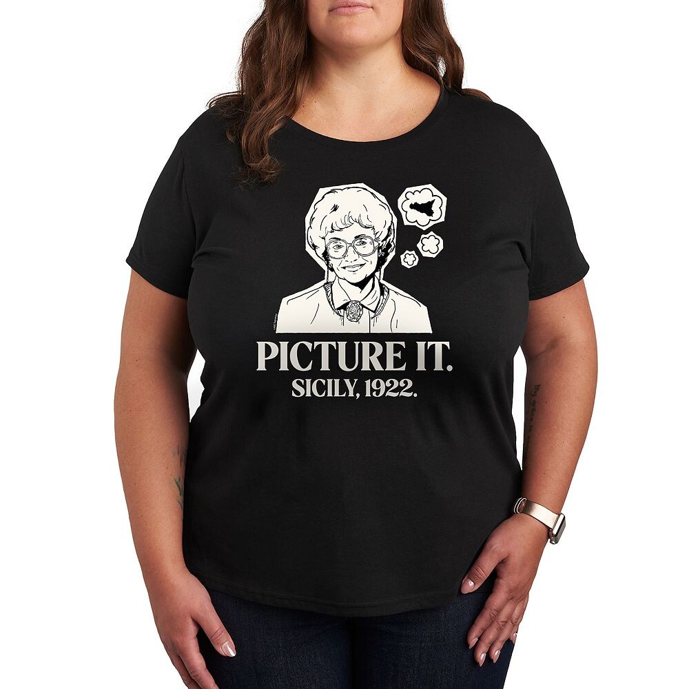 

Футболка Plus Golden Girls Picture It Sicily с рисунком Licensed Character, черный